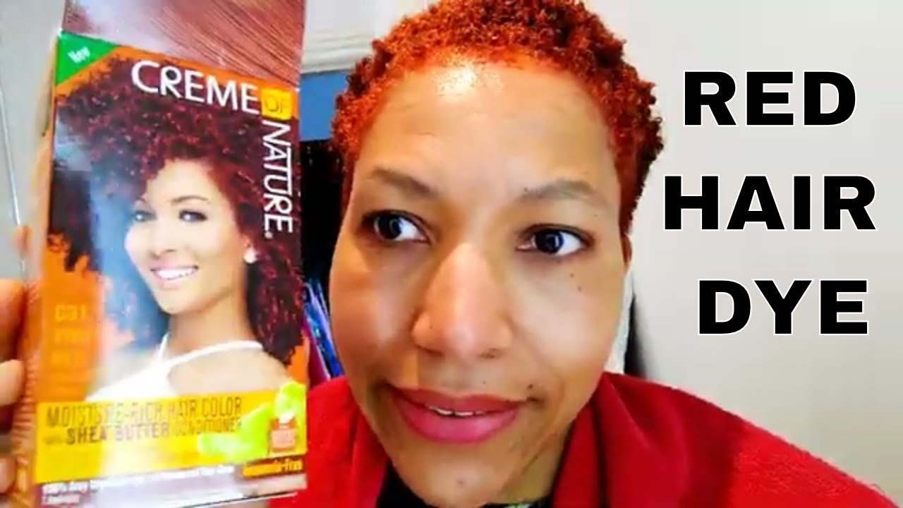 Dyeing 4C Natural Hair At Home - Creme of Nature - Vivid Red - Review
