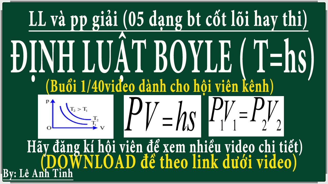 [ Vật lí 12-khí lí tưởng] Lý thuyết và phương pháp giải các dạng bài tập về định luật boyle
