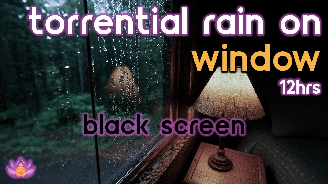 [Black Screen] Torrential Rain on Window &ndash; No Thunder | Rain and Wind | Rain Sounds for Sleeping