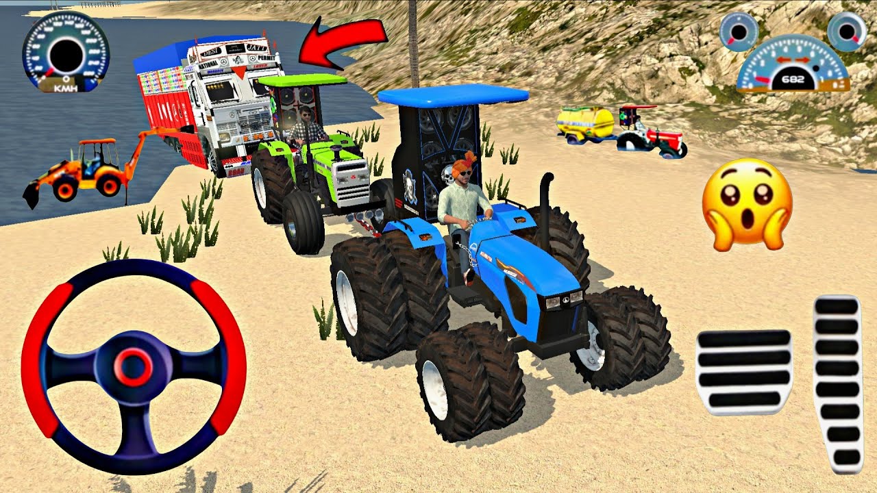 Indian Truck stuck in mud 2 tractor  the Truck#drivinggames #drivingsimulator #simulatorgames 