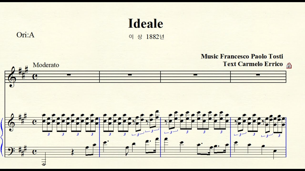 2-6 Ideale 이상 Tosti 토스티  Original A major 가장조