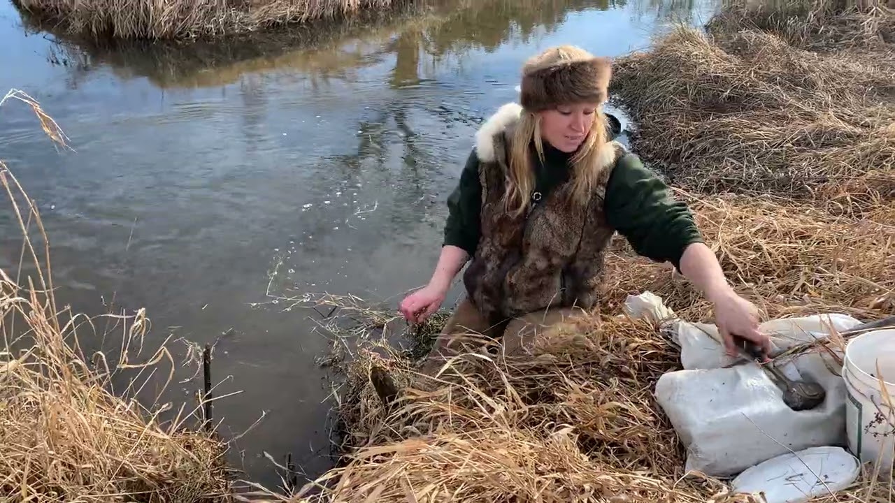 Otter trapping with footholds