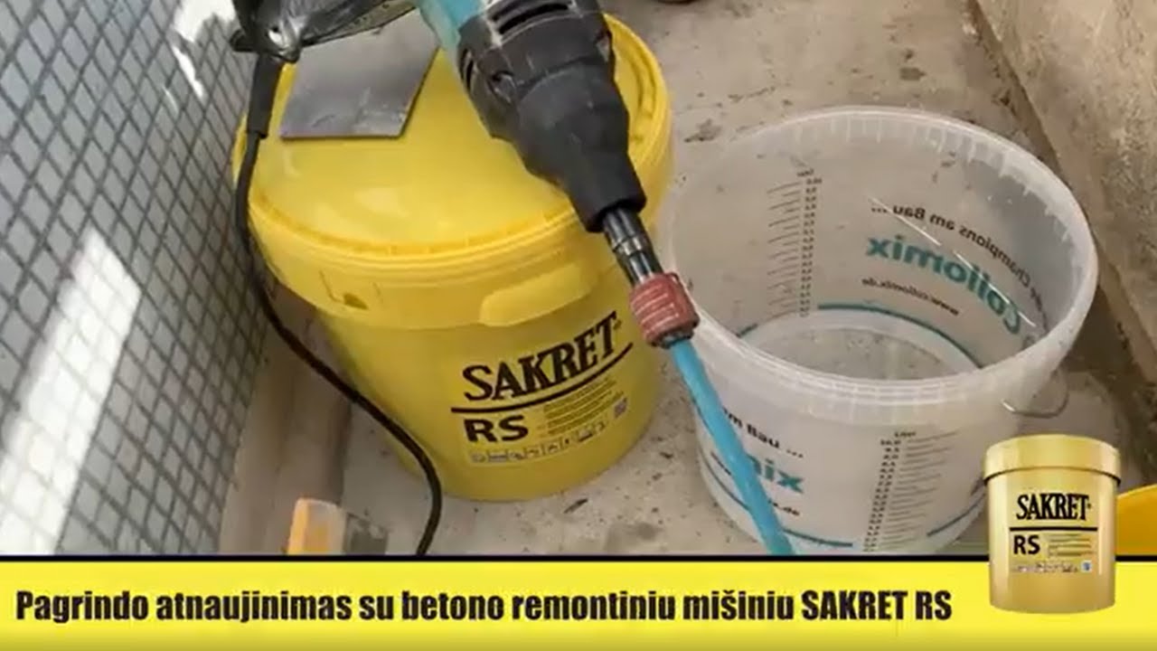 Pagrindo atnaujinimas naudojant betono remonto mišinį SAKRET RS