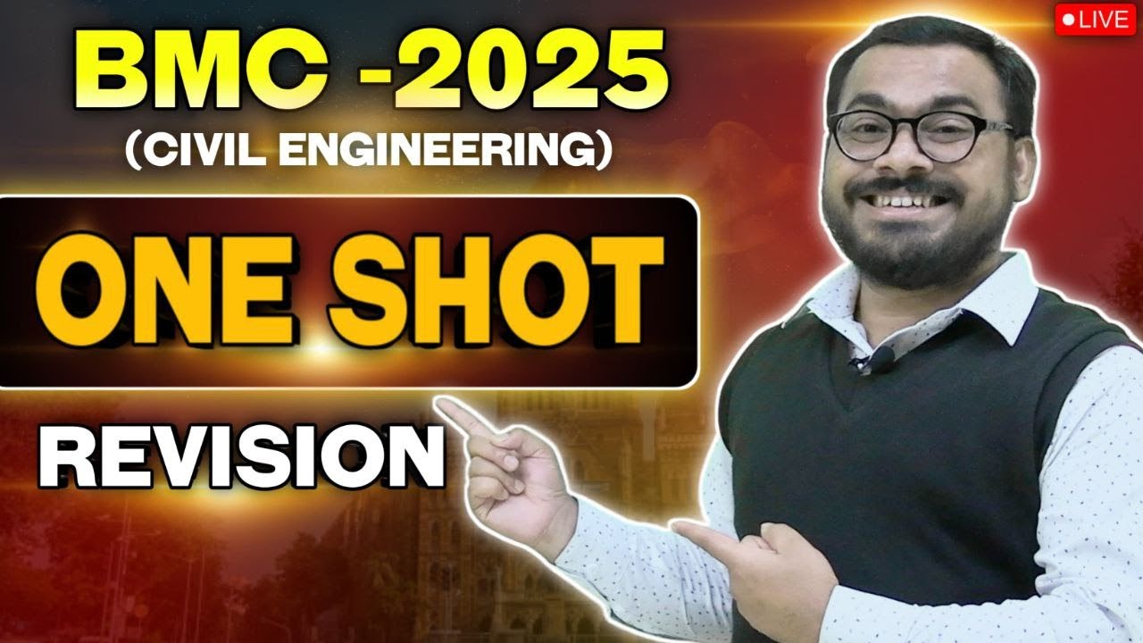 LECTURE-3 ONE SHOT REVISION BMC EXAM 2025  (JE AND SUB ENGINEER'S) BY SHRAVAN PAWAR SIR