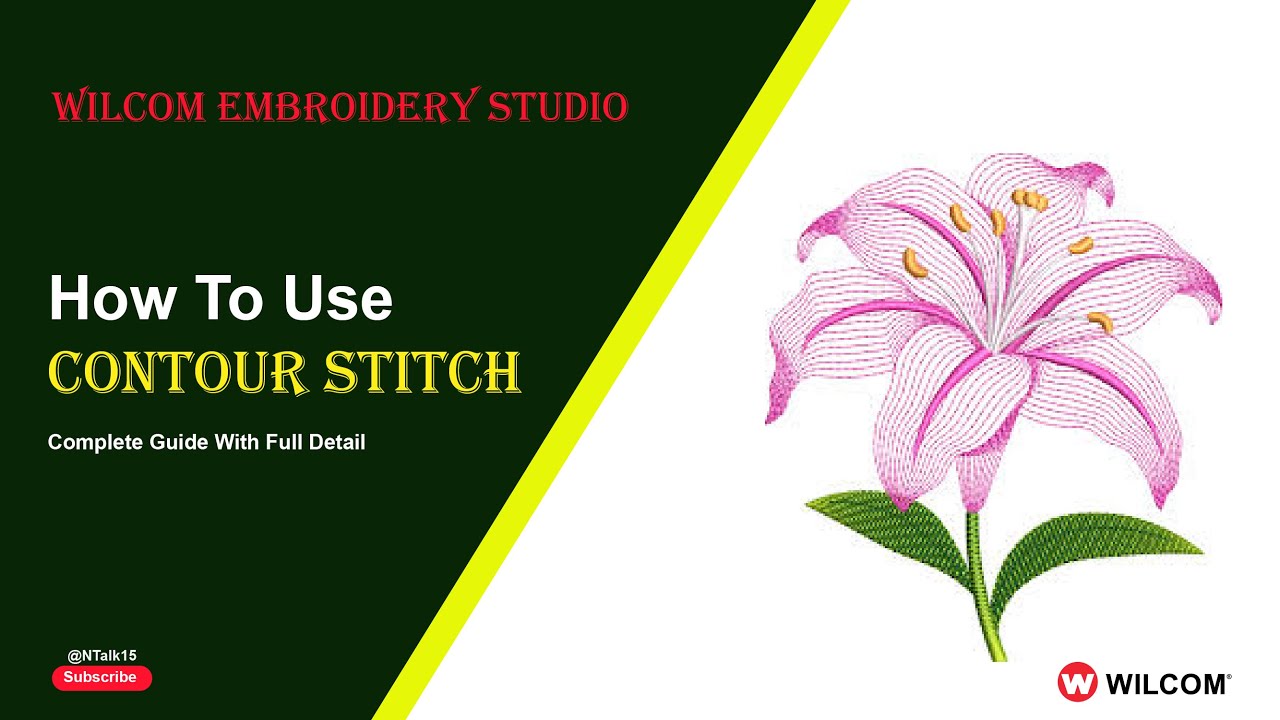 How to use contour stitch in wilcom embroidery studio | Nadeem Talk