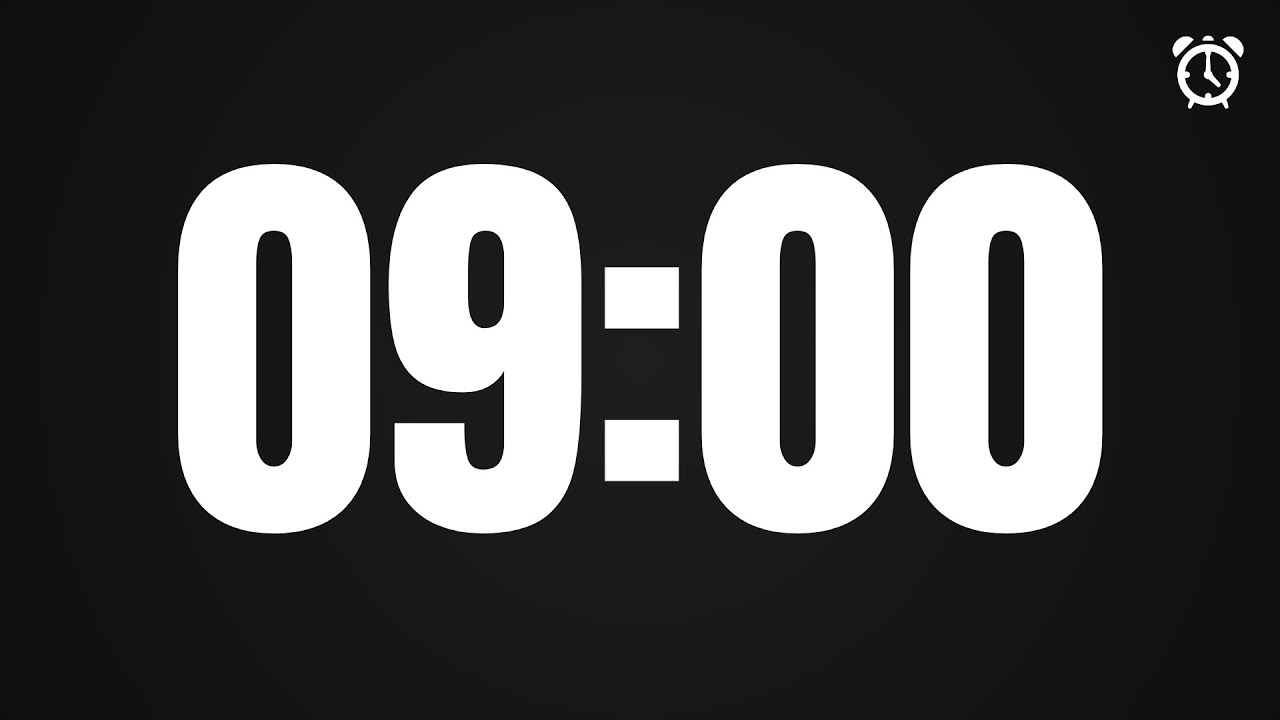 9 Minute Countdown Timer (09:00) | Clean & Accurate 4K UHD | HOW TO | AJ AND DJ PRODUCTIONS