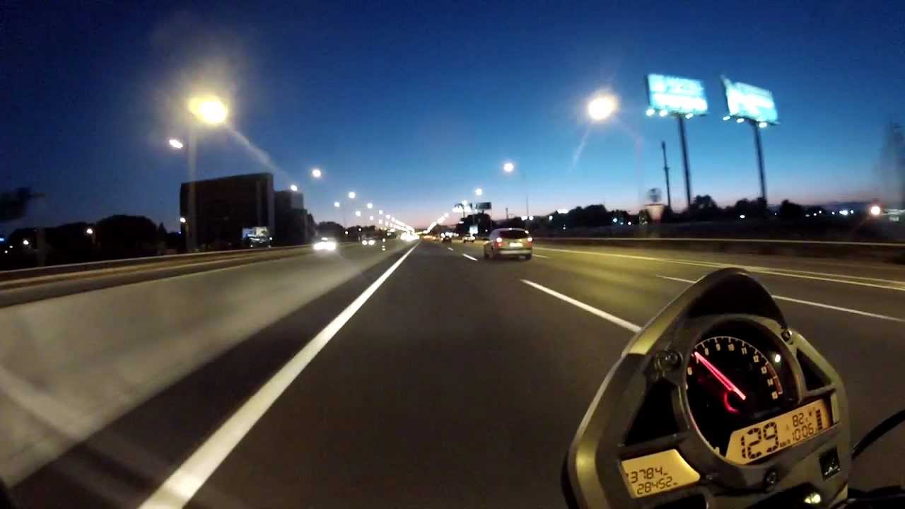 From Barajas Airport to Madrid city center by night (Honda Hornet + GoPro Hero 2)