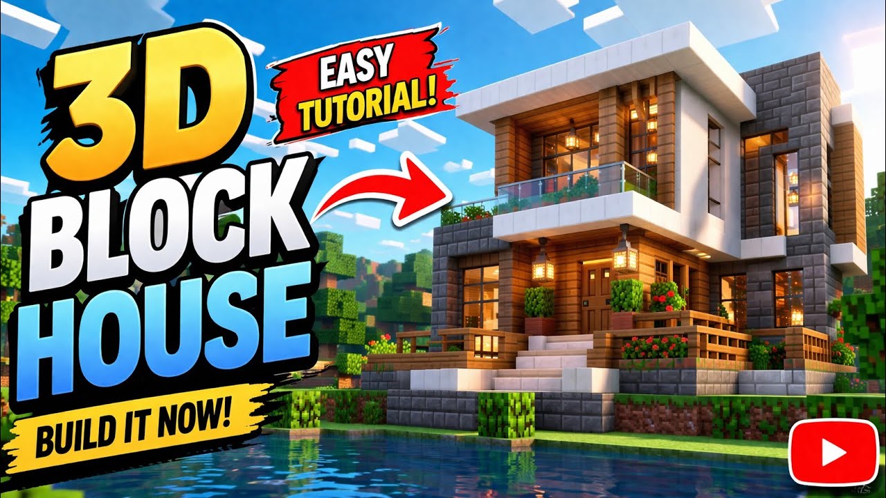Make a 3d block house #blockcraft3d #Cxpgaming 