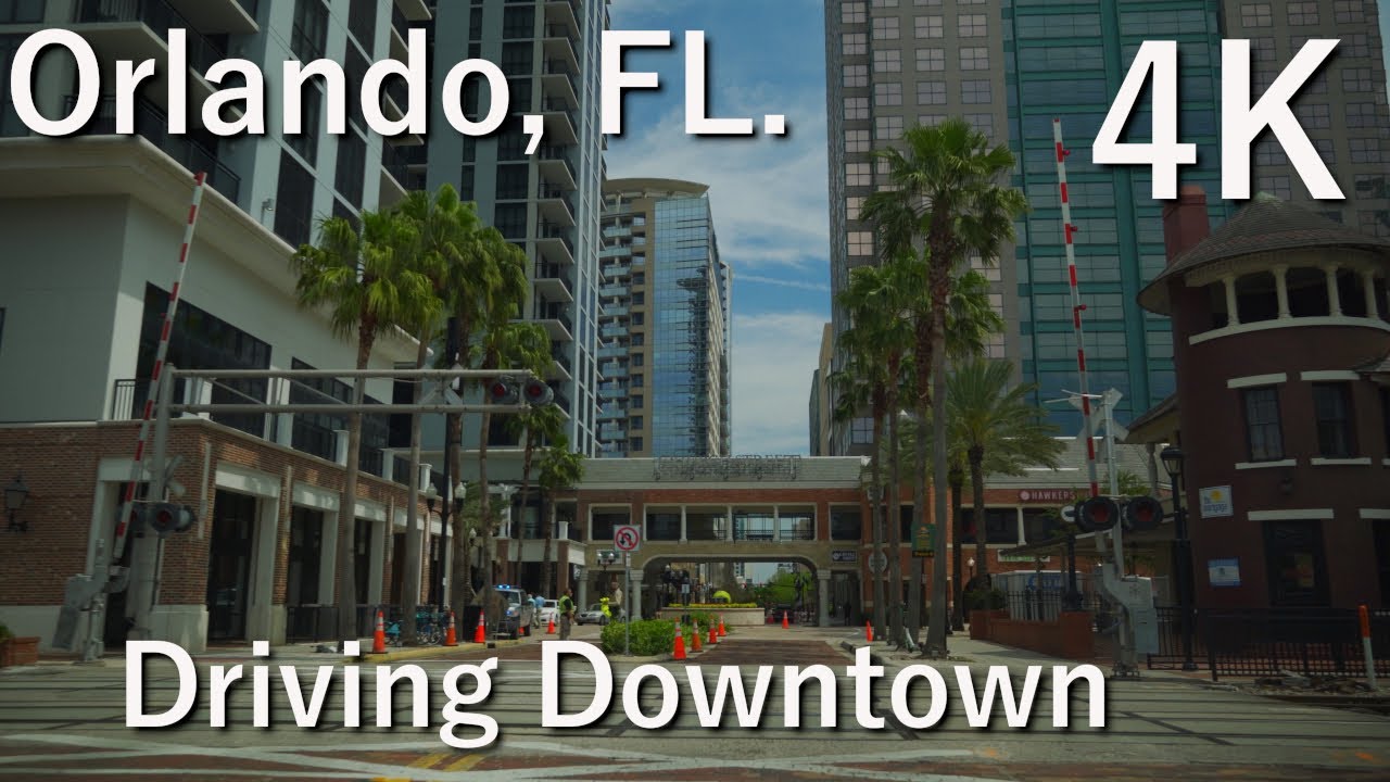 Orlando, FL. - 4K HDR - Relaxing Ride, Driving Downtown