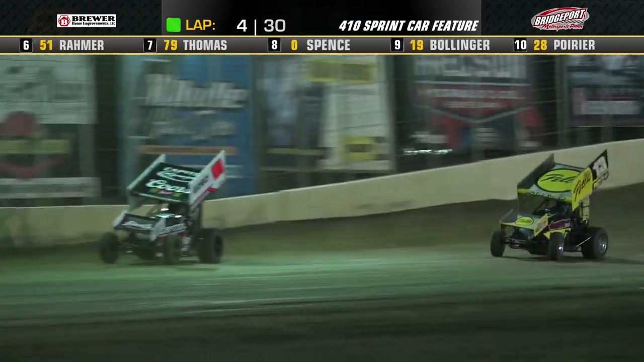 Самые яркие моменты субботнего финала гонок 410 Sprint Car Dirty Jersey в Bridgeport Motorsports ...