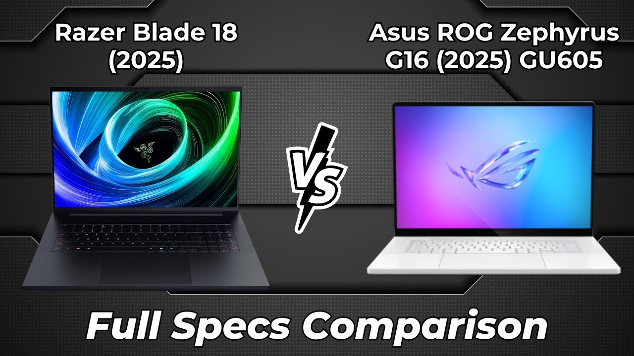 Razer Blade 18 2025 vs Asus ROG Zephyrus G16 2025 GU605 🔥 Full Specs Comparison