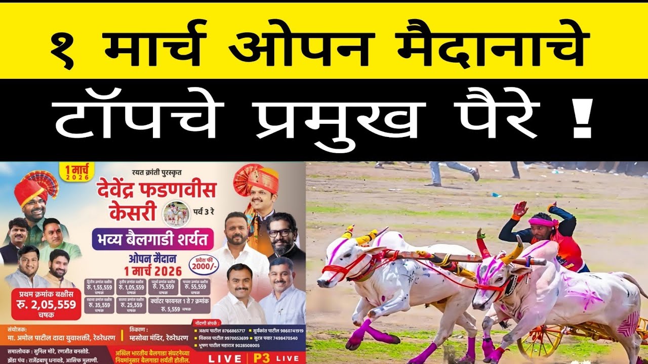 १ तारखेला बकासुर मथूर लखन सुंदर राजा रायफल साई मल्हार एलियन महाराज कोणत्या टॉपच्या पैऱ्यात पळणार ?