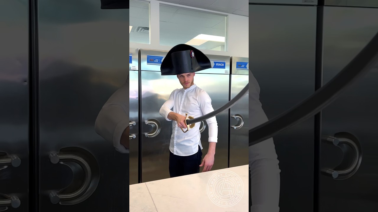 I was challenged to recreate the iconic hat & sword from the new Napoleon movie! ⚔️ #amauryguichon