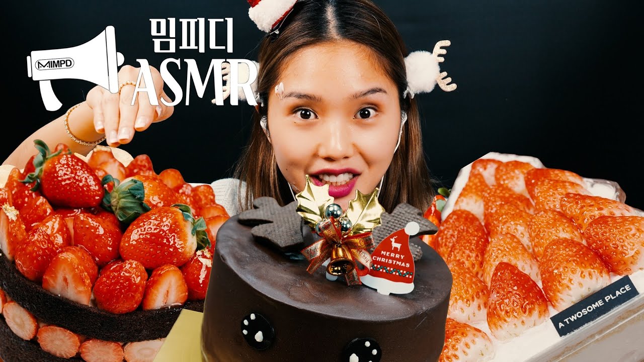SUB)🎅🏻🎄🎂미리메리크리스마스 딸기초코 모여라🍓🍫 케이크특집 먹방🍰 CHRISTMAS STRAWBERRY CHOCOLATE CAKE MUKBANG