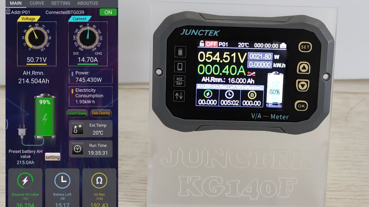 The Best  Bluetooth Battery Monitor JUNCTEK KG140F ( DC 0-120V 400A)