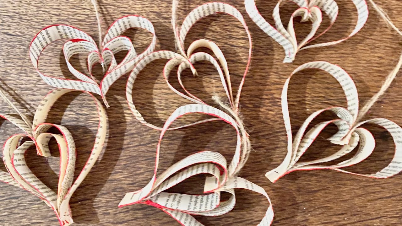 Easy Book Page Heart Garland