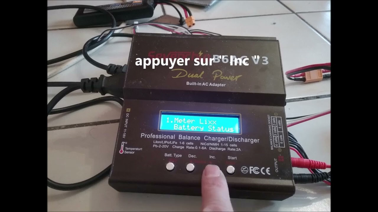 Mesure résistance interne lipo avec chargeur B6 V3 .