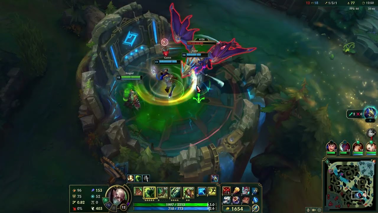 Probando a Singed full daño magico y esto son los resultados LOL GAMEPLAY PC (carril del barón)