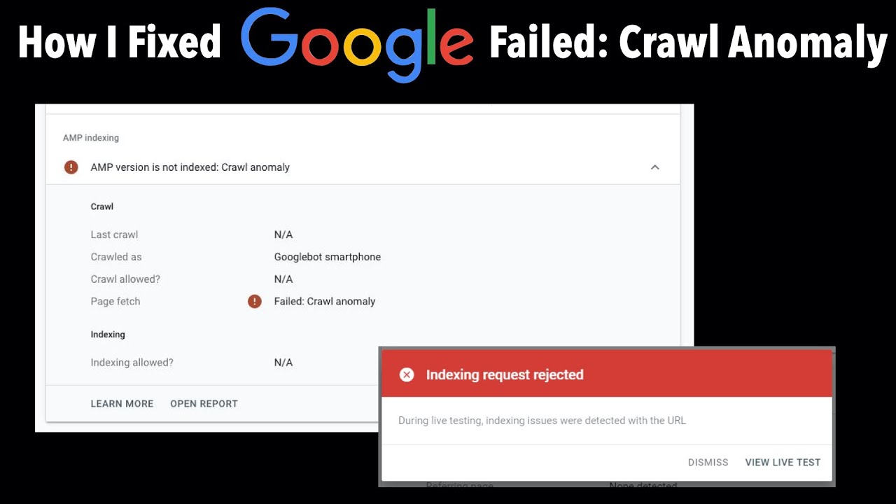 How To Solve Failed Crawl Anomaly Google Search Console Error