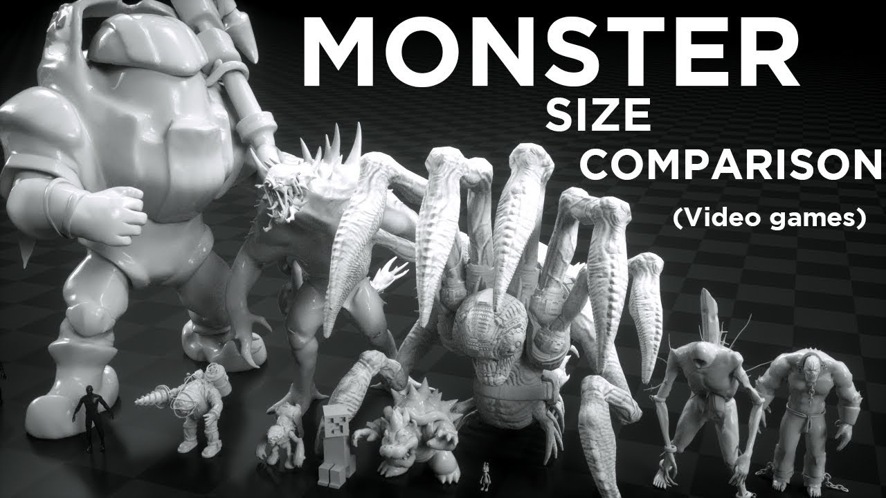 (Video game) MONSTERS Size COMPARISON 👹 3D Animation