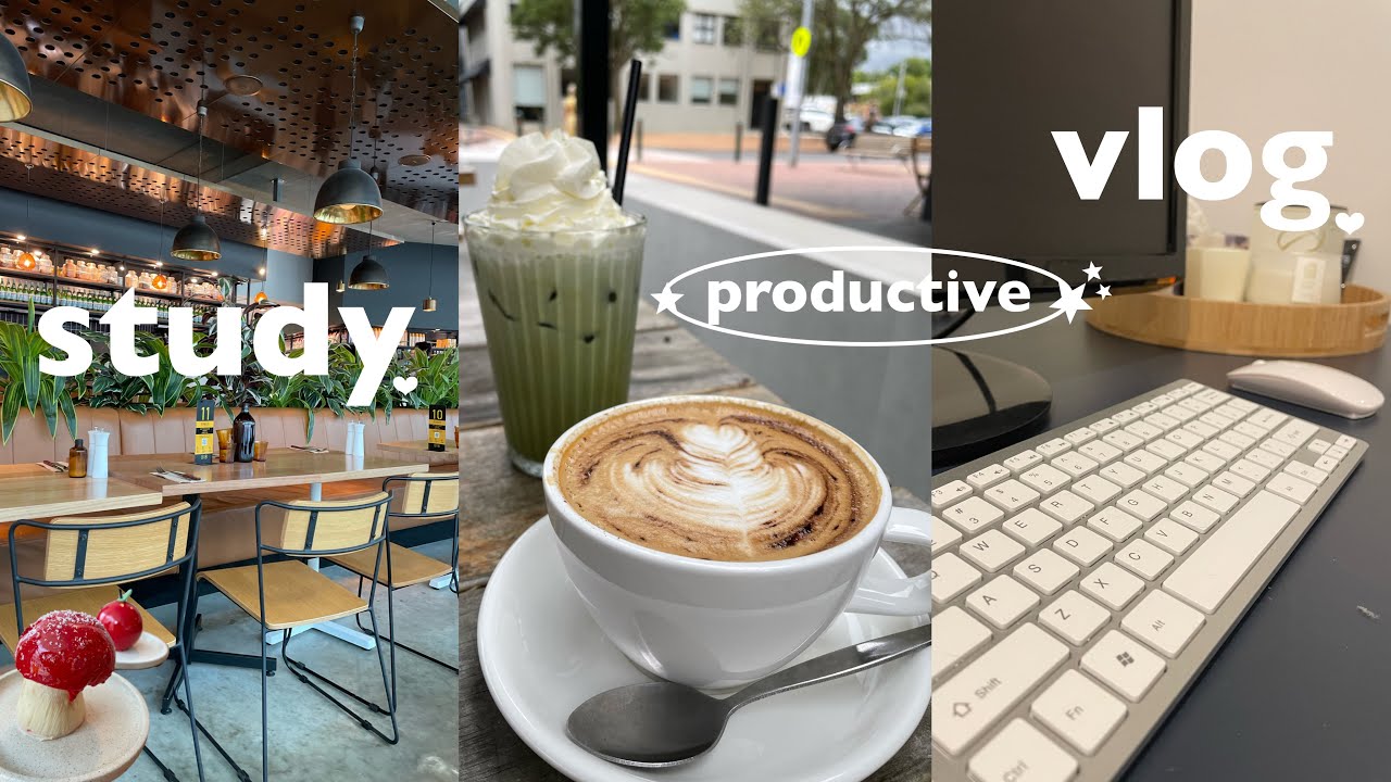 Productive study vlog : cafe, IKEA, studying, iced latte, quarantine, online school, desserts
