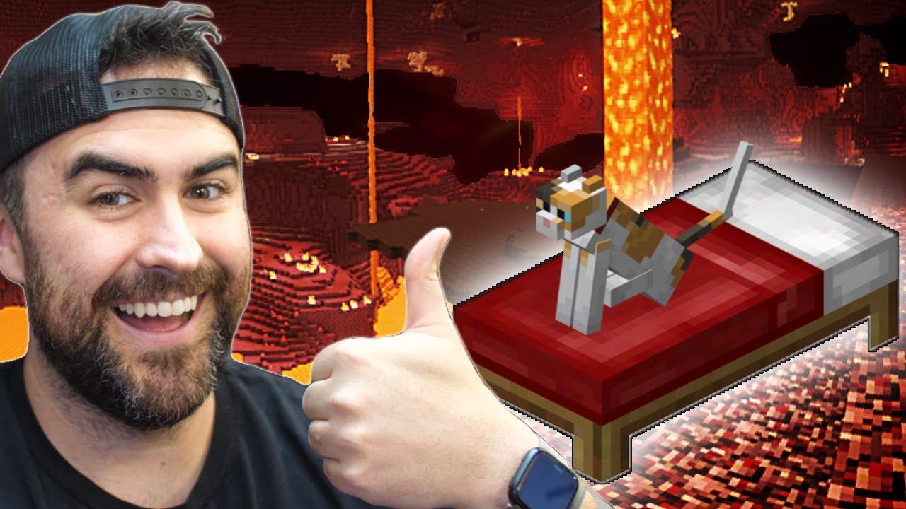 Sleeping In The Nether in Minecraft (RIP Kitty)