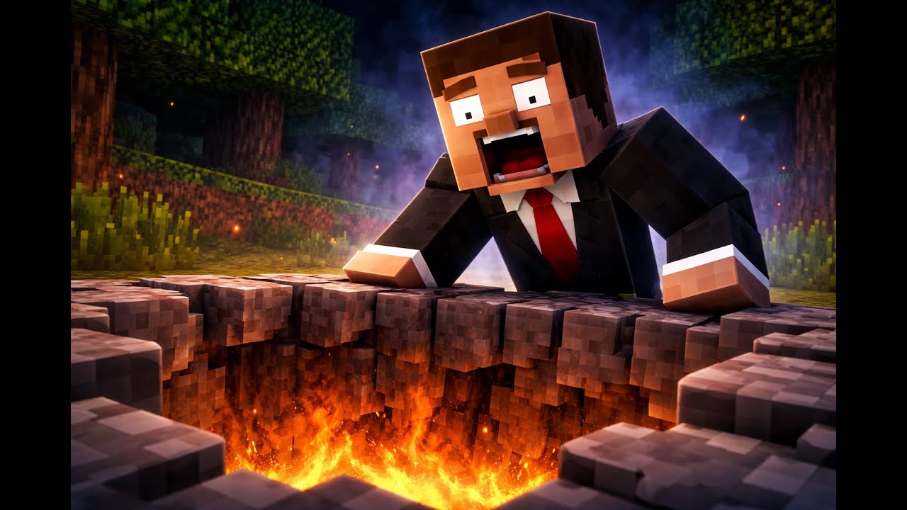 Minecraft Pitfall gameplay