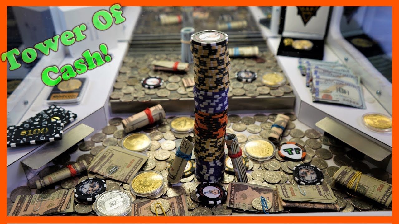 Skyscraper of CASH inside the High Limit Coin Pusher! Today's video watch and you can win! in 4k!