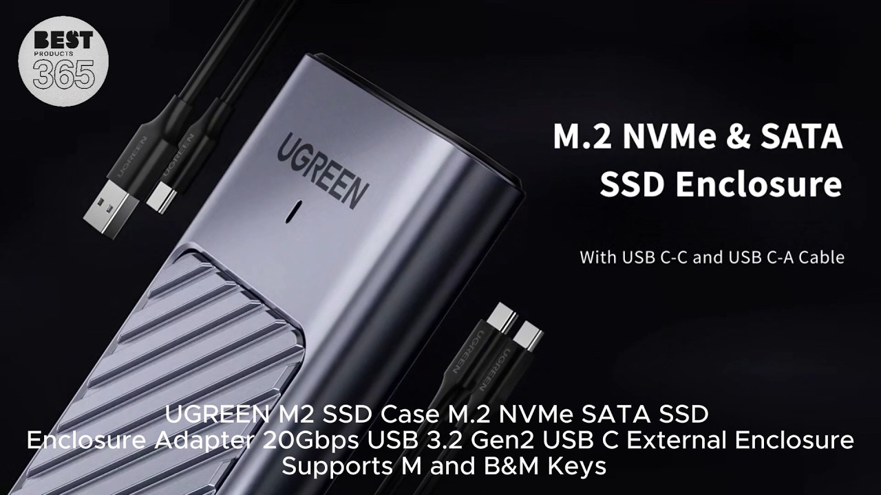 UGREEN M.2 SSD Enclosure 20Gbps ⚡ Turn NVMe/SATA SSD into Ultra-Fast External Drive!