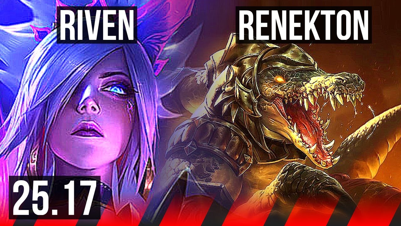 RIVEN vs RENEKTON (TOP) | 65% winrate, 6 solo kills | NA Challenger | 25.17