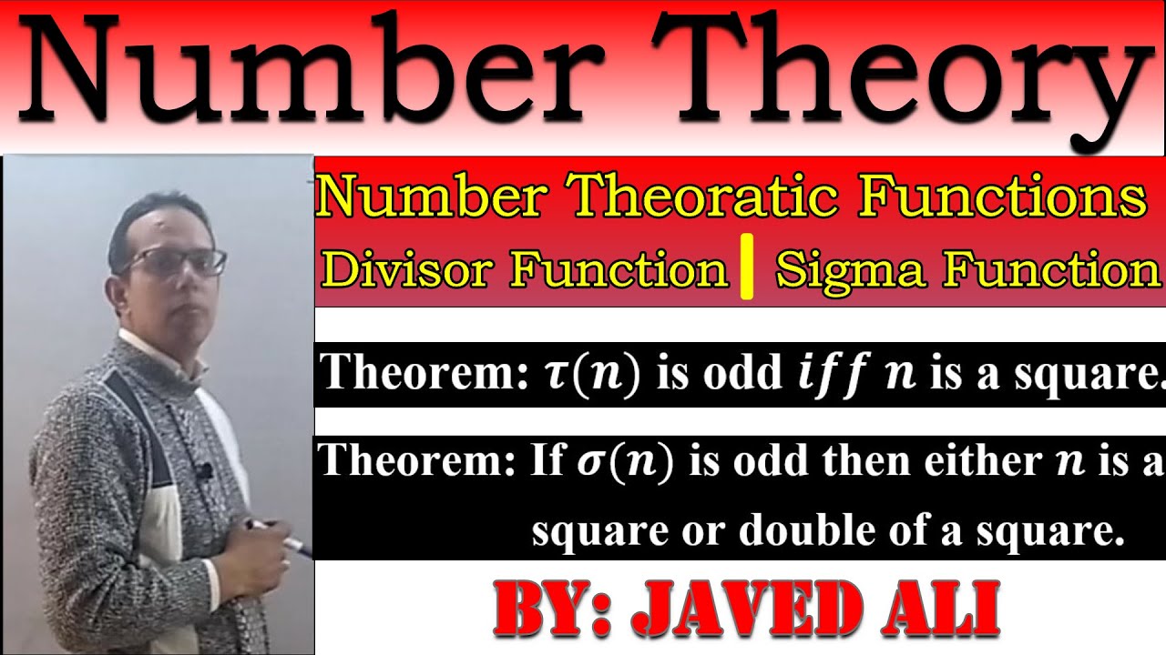 Tau(n) is odd iff n is a squre. Number theoretic functions. Number Theory, Edler,  Lec-42