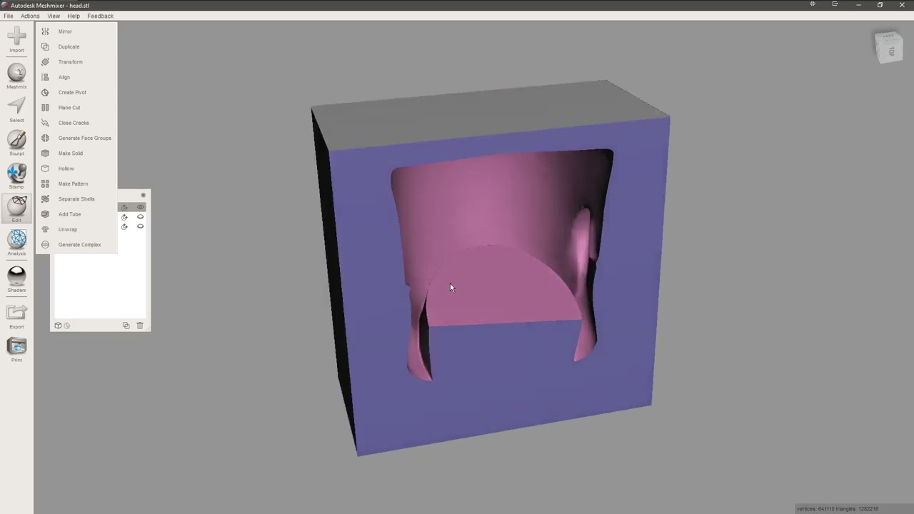 How to make a 3d printed mold in Meshmixer