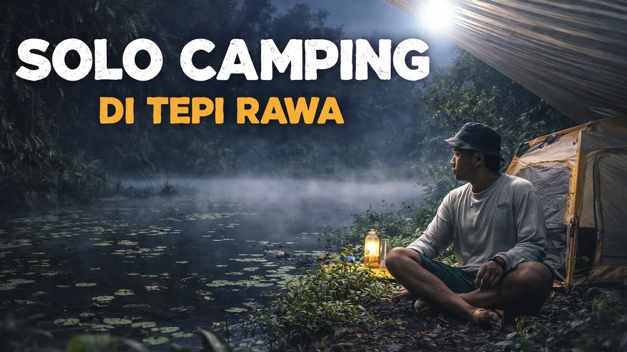 Solo camping ditepi rawa. Berbuka menu paku