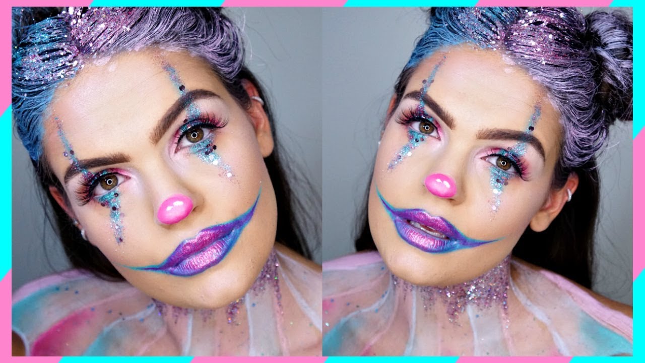 Cotton Candy Clown HALLOWEEN Makeup & Hair