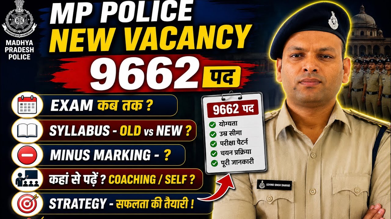 Mp Police New Vacancy 2025 | 9662 Posts | Exam Date | Old vs New Syllabus | Minus Marking | Strategy
