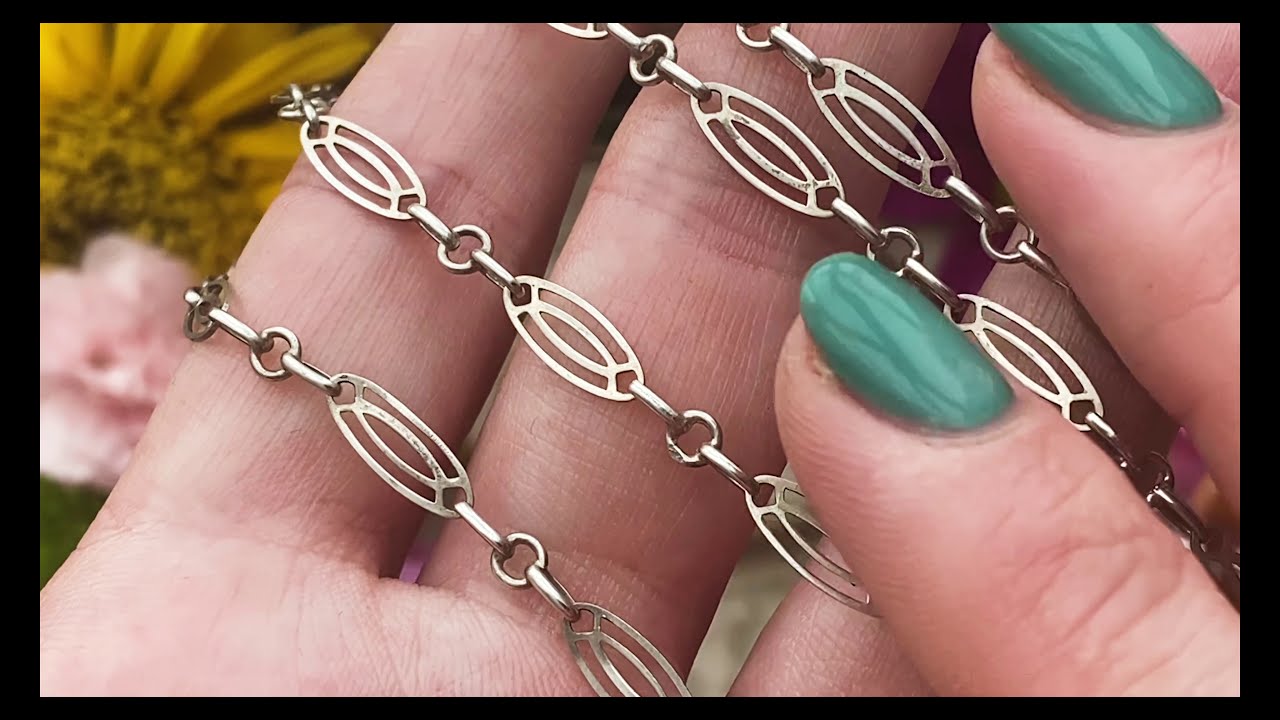Antique French Silver Fancy Long Guard Chain, 55