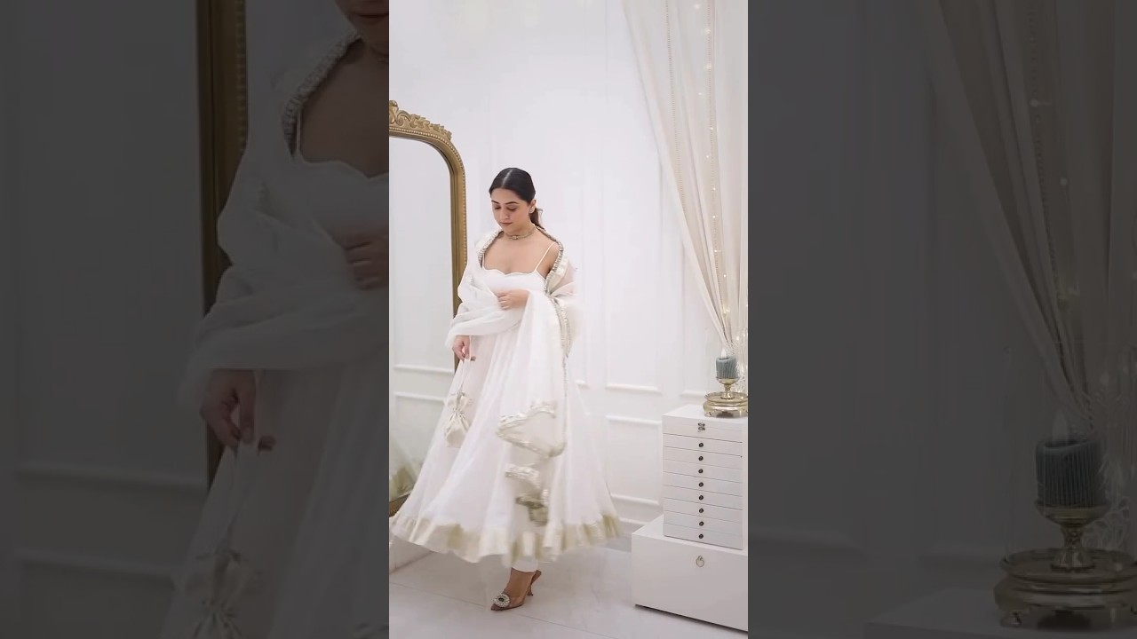 Beautiful 😍 White 🤍 Anarkali Suit 👗 for wedding