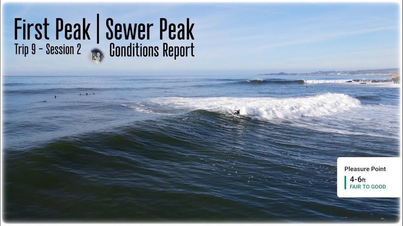 WNW Swell Hits Pleasure Point...