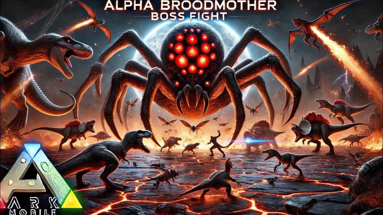 Alpha Broodmother Boss Fight WIN! | Ultimate Dino Army | ARK Mobile Boss Battle