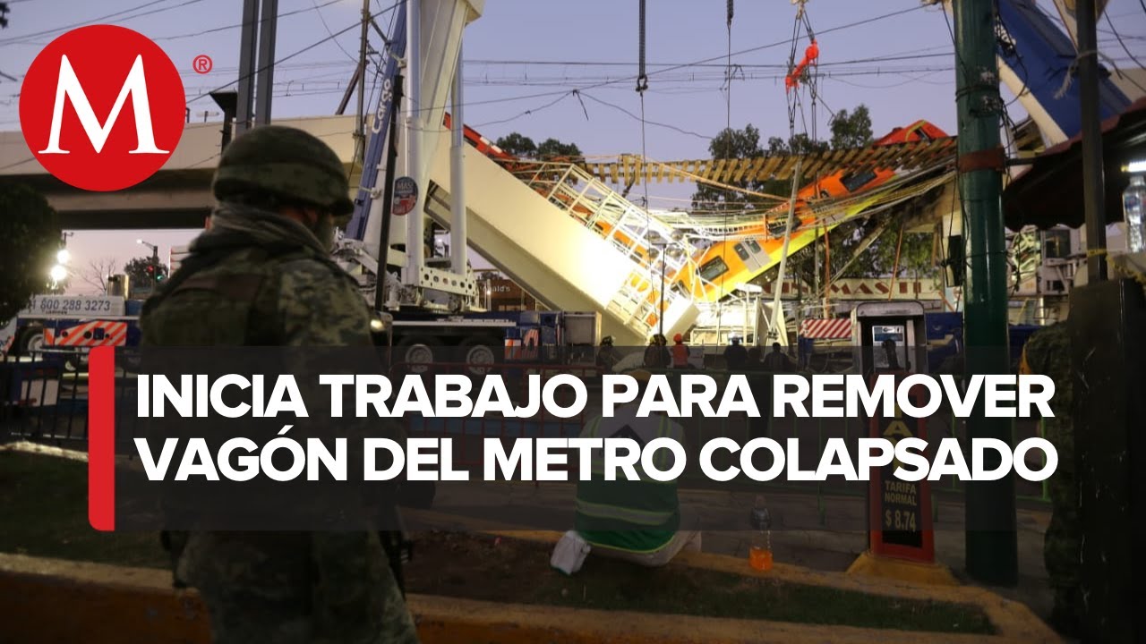 Continúan trabajos para retirar los vagones la línea 12 del metro
