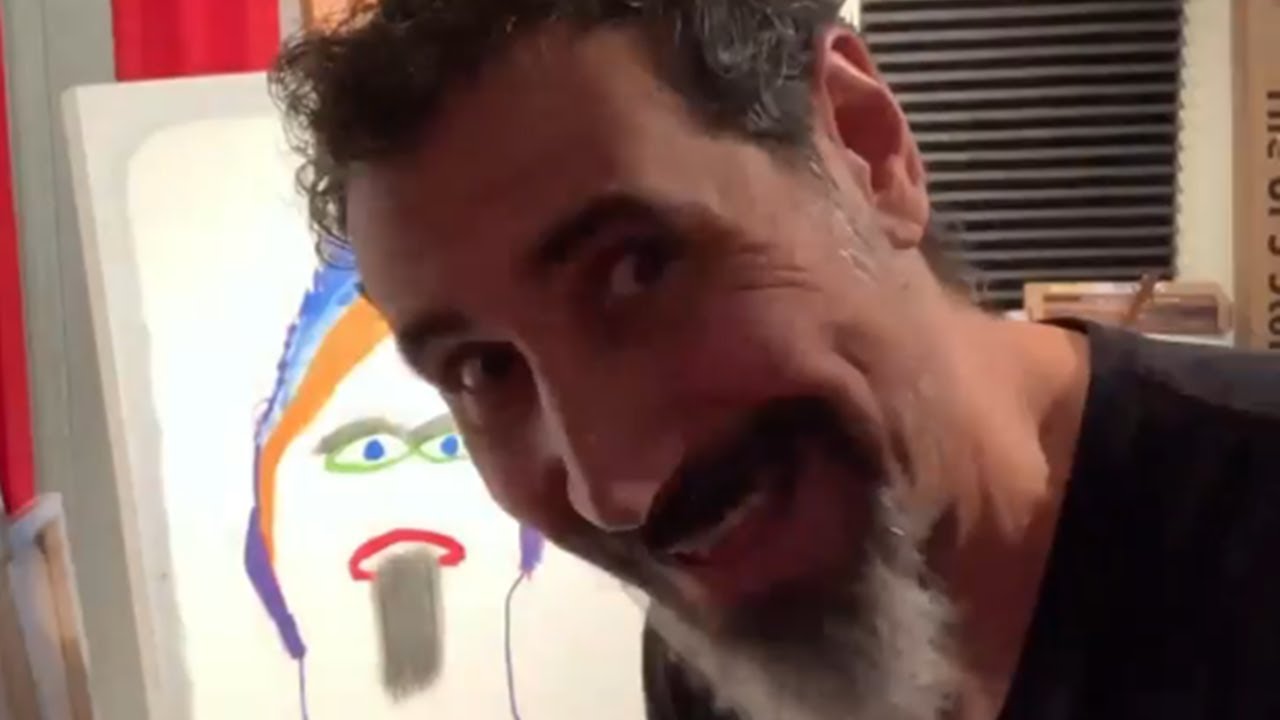 Serj Tankian shows his painting process (2022)