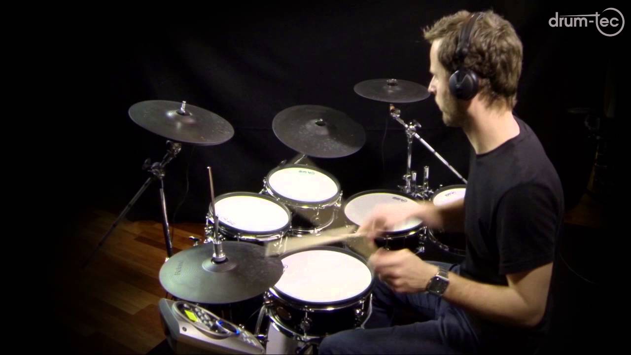 F&ucirc;ts drum-tec &laquo;black&raquo; de la s&eacute;rie diabolo avec Roland TD-15 (sons SuperNATURAL)