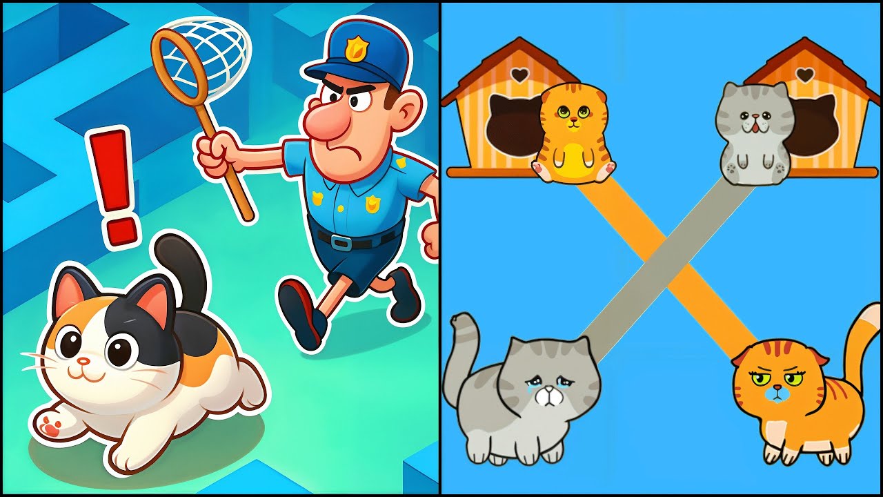 Purffect Cat Escape VS Cat Rush Push Draw to Save - All Levels SpeedRun Gameplay