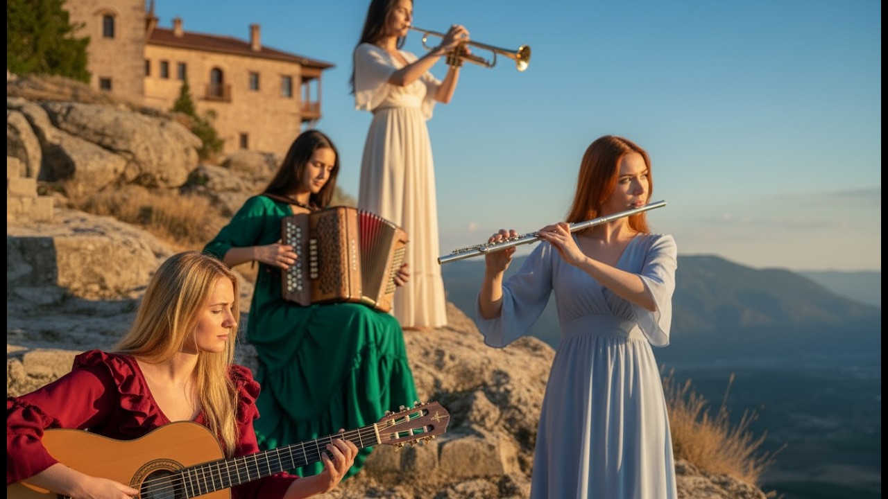 Cascading Harmony Melody Fusion | Flamenco Guitar, Accordin, Trumpet & Flute Cinematic