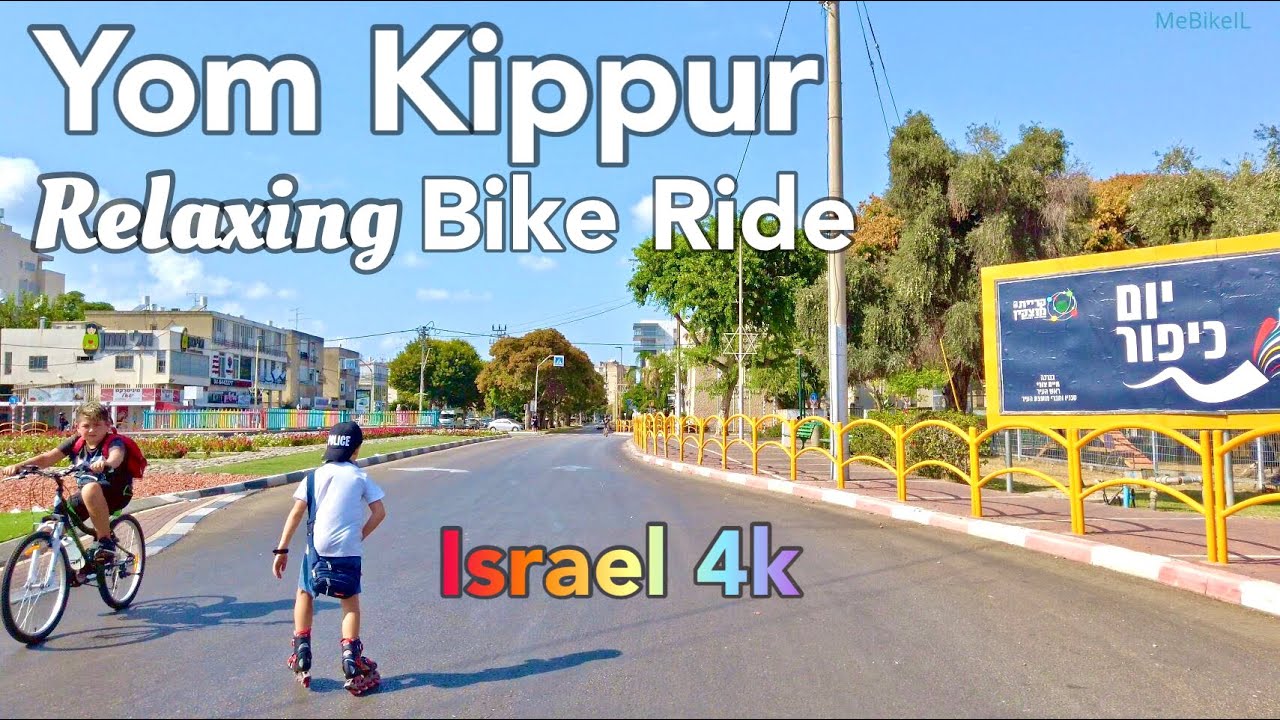 Йом Кипур, Спокойная Велопрогулка По Пустым Улицам | Израиль 4k