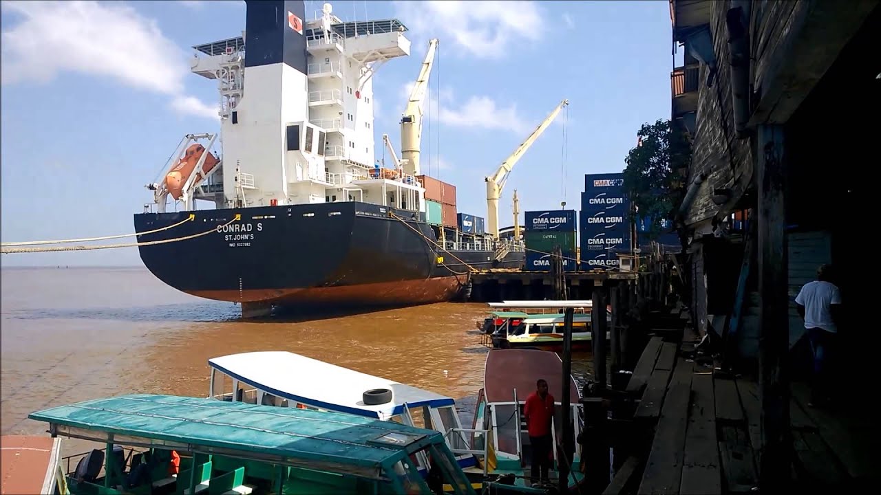 Riverfront on the Wharfs of Stabroek Market in Georgetown, Guyana