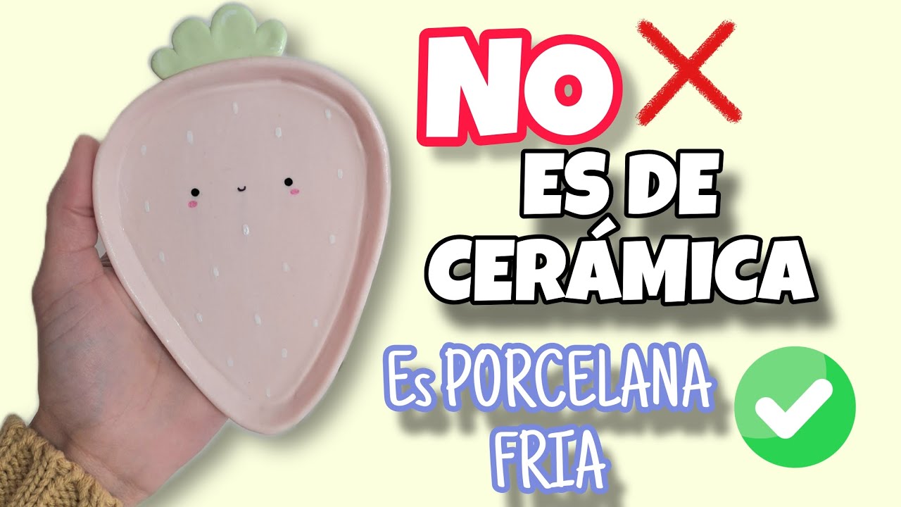 Parece CERÁMICA pero es PORCELANA FRIA platito frutilla alhajero! #diy #TUTORIAL #porcelanafria 