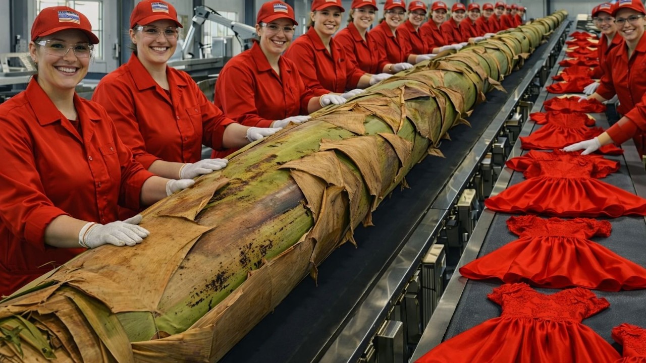 Inside a High-Tech Eco Factory: Banana Stem to Luxury Fashion Fabric & Premium Dress (Full Tour)