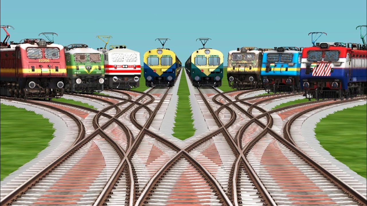 All🧭Every Trains Crossing By Curved Railroad Tracks || 3D Gameplay || Train Simulator Classic Game