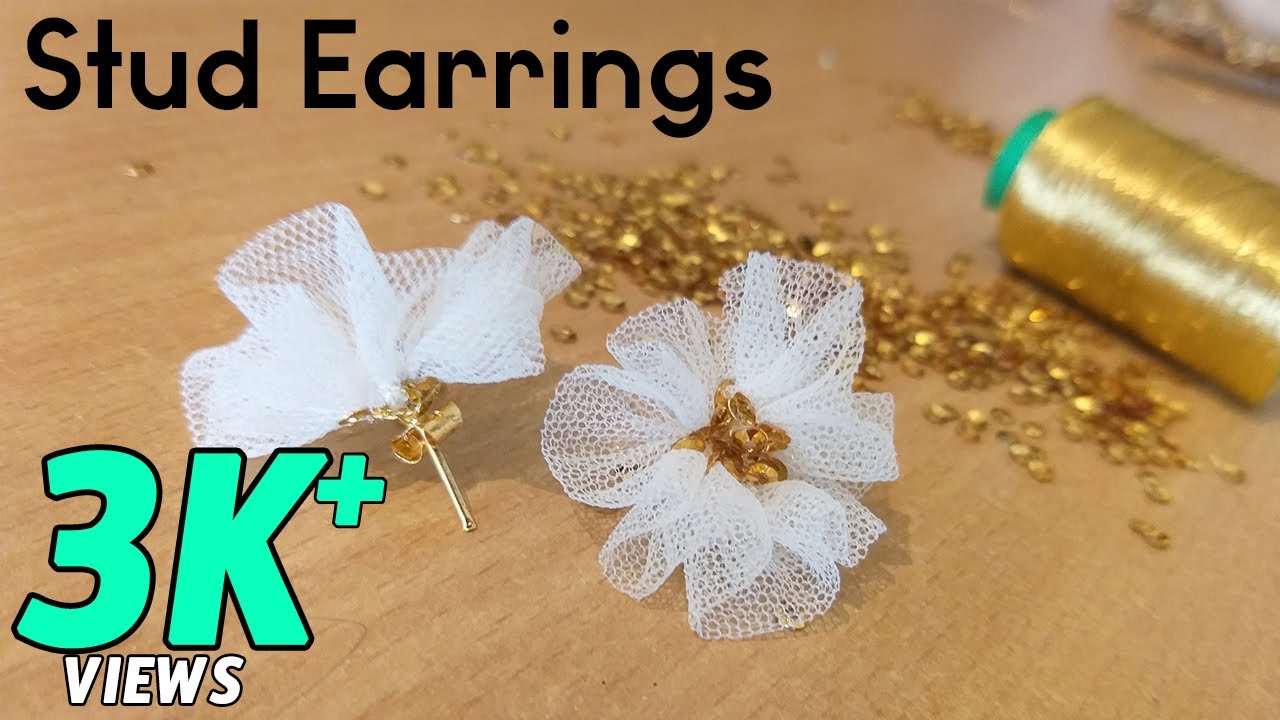 How to Made Handmade Earrings // Stud Earrings // DIY Earrings // Flower Earrings Making